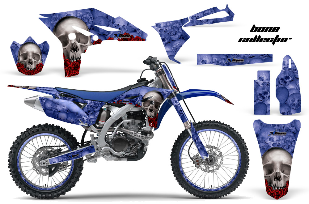 Yamaha YZ250F 2010 Graphics Kit BONE COLLECTOR-BLUE-NP